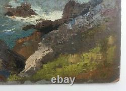 Table Former Signed And Dated 29, Oil On Cardboard, Navy, Britain Early Twentieth