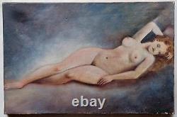 Table Former Woman Nude Oil On Canvas Sign St Hollenstein (1886-1944)