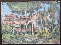 Table In Style Impressionist Painting Oil On Old Table Landscape P16