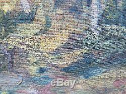 Table In Style Impressionist Painting Oil On Old Table Landscape P16