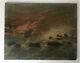 Table Nineteenth Former Marine Sailboat In 19th Oil On Panel C1900 Storm