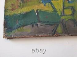 Table Oil On Canvas Abstract 50anonyme Years Old Chassis
