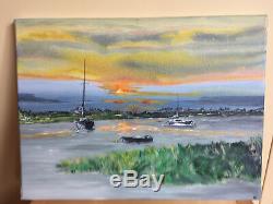 Table Oil On Canvas Signed Former Hubert Bridoux (twentieth-s) Marinne