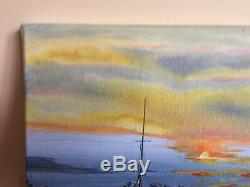 Table Oil On Canvas Signed Former Hubert Bridoux (twentieth-s) Marinne