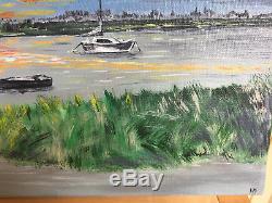 Table Oil On Canvas Signed Former Hubert Bridoux (twentieth-s) Marinne