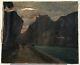 Table Oil On Canvas Signed Former Mountain Landscape Savoie 19th Century Fort