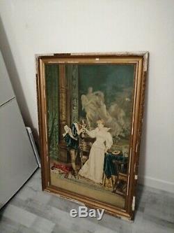 Table Oil On Canvas Signed Former Soulacroix F. (1858- 1933) Era