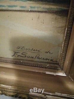 Table Oil On Canvas Signed Former Soulacroix F. (1858- 1933) Era