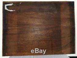 Table Oil On Panel Signed Former Olive Wearing Navy Early 20th Boat