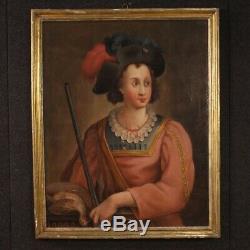 Table Oil Painting Old Hunter Portrait 700 18th Century