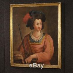 Table Oil Painting Old Hunter Portrait 700 18th Century