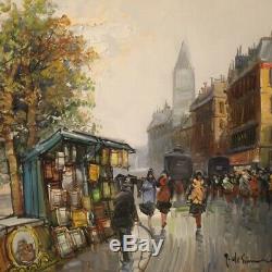 Table Oil Painting On Canvas Landscape Signed For Paris Style Former 900