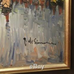 Table Oil Painting On Canvas Landscape Signed For Paris Style Former 900