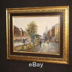 Table Oil Painting On Canvas Landscape Signed For Paris Style Former 900