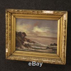 Table Oil Painting On Canvas Landscape With Old Style Navy Frame 900