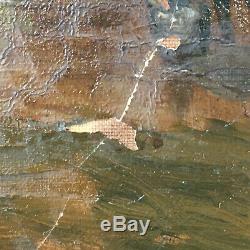 Table Old Navy Normandy Sailing Boat Oil On Toile19ème To Renovate