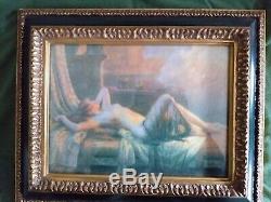 Table Old Oil On Canvas Danae And The Golden Rain Signed Delphin Enjolras