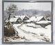 Table Old Oil On Canvas Russian Hamlet Under The Snow Sign 1990
