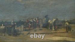 Table Old Oil On Canvas Signed Gruchy Gabriel Landscape Breton