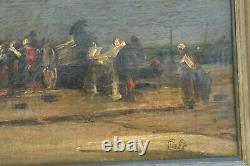 Table Old Oil On Canvas Signed Gruchy Gabriel Landscape Breton