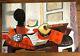 Table Old Oil On Canvas Signed Picasso Still A Mandolin