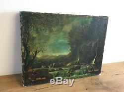 Table Old Oil On Canvas Signed Roland Oudot (1897-1981) River Landscape