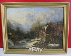Table Old Oil On Panel Landscape Lacustrine, Xix, Unsigned, Barbizon