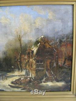 Table Old Oil On Panel Landscape Lacustrine, Xix, Unsigned, Barbizon