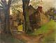 Table Old Painting Oil On Canvas Landscape Signed Xix, Barbizon 1880