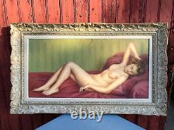 Table Old Woman Naked Sign Dupin Oil On Canvas Framework Montparnasse