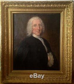 Table Old XVIII Portrait Man With The Wig Oil On Canvas Late 18th