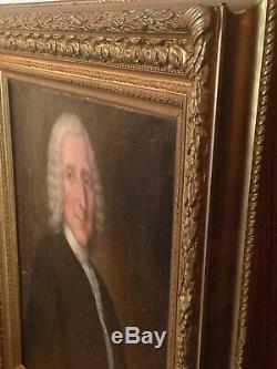 Table Old XVIII Portrait Man With The Wig Oil On Canvas Late 18th