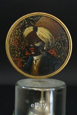 Table Painting Miniature Old Indian Portrait On Cardboard Box Cover