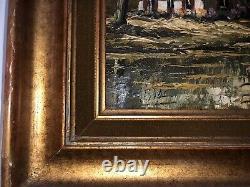 Table Signed Robert Mogisse Oil On Canvas Ancient 1933 Landscape Etang Bois Rare
