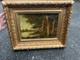 Table Xix Old Oil On Panel Underwood Landscape Signed Leroy Frame