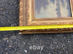 Table XIX Old Oil on Panel Underwood Landscape signed Leroy Frame Table XIX Old Oil on Panel Underwood Landscape signed Leroy Frame