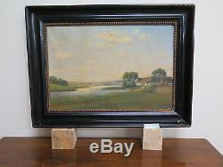 Table XIX Old Second Painting Oil On Canvas Landscape Denmark R93