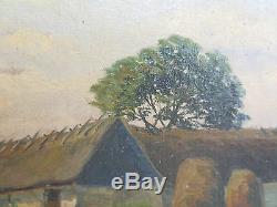 Table XIX Old Second Painting Oil On Canvas Landscape Denmark R93