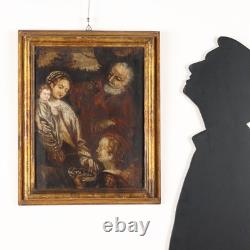 The Holy Family Old Painting Oil on Panel 16th-17th Century Original
