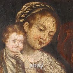 The Holy Family Old Painting Oil on Panel 16th-17th Century Original