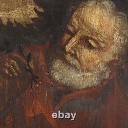 The Holy Family Old Painting Oil on Panel 16th-17th Century Original
