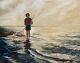 The Little Fisherman, Oil On Canvas Signed M. Durand 1932, Antique Painting, 20th Century