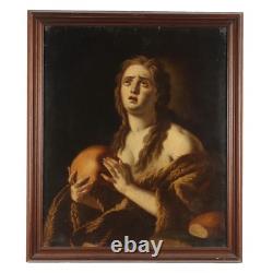 The Penitent Mary Magdalene Old Painting Oil on Canvas 18th Century Original