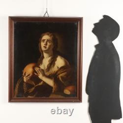 The Penitent Mary Magdalene Old Painting Oil on Canvas 18th Century Original