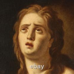 The Penitent Mary Magdalene Old Painting Oil on Canvas 18th Century Original