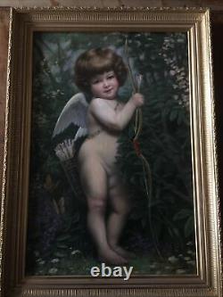 The angel Henry Léon Jacquet (1856-1924) Superb large oil on antique canvas