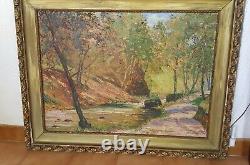 Translate this title in English: Ancient Beautiful Oil Painting on Canvas Signed ESchwarz 1948 Louis XVI Frame 91x71cm