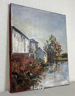 Translate this title in English: 'Old 20th Century Oil Painting on Canvas Serenity by Boudais'