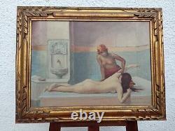 Translation: Ancient Oil Painting on Canvas after Édouard Debat-Ponsan, Signed J. Revoyel