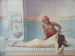 Translation: Ancient Oil Painting on Canvas after Édouard Debat-Ponsan, Signed J. Revoyel